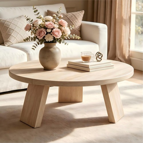 Round coffee table - round,