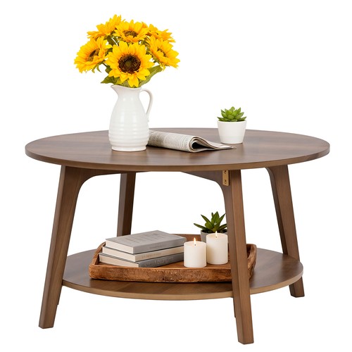 Round coffee table - coffee,